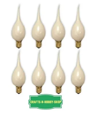 $13.29 • Buy 8 Silicone Dipped, Pearlized, Electric Candle Lamp Chandelier Bulbs 5 Watt