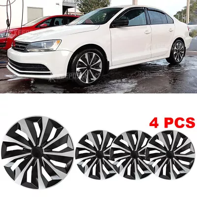 16  Hub Cap &Steel Wheel Set Of 4 Wheel Covers For Volkswagen Jetta 2011-2014 • $79.05