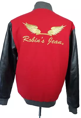 Robins Jean Varsity Jacket Red/Black Men Size Large • $99.97