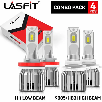 4x LASFIT 9005 H11 LED Combo Bulbs Headlight High Low Beam For Peterbilt 579 389 • $69.99