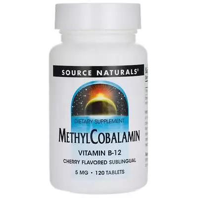 Source Naturals Methylcobalamin Vitamin B-12 Cherry Flavored 5 Mg 120 Tabs • $40.41