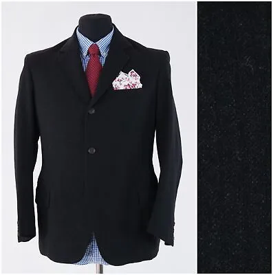 Mens Vintage Sport Coat 40S US Size D. BIASOTTO Dark Grey Wool Blazer Jacket • $54.99