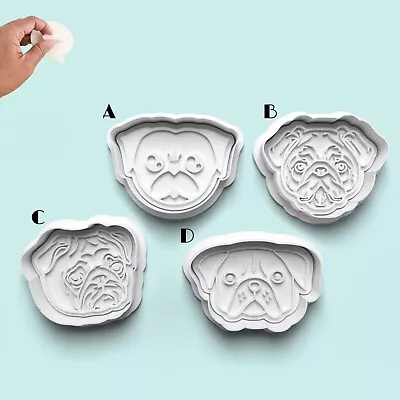 $32.39 • Buy Cute Pug Dog Doggo Puppy Cookie Fondant Cutter Embosser + Handle