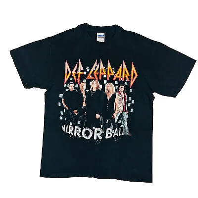 Def Leppard Mirror Ball 2011 Men's T-Shirt Size M Black Gildan Heavy Cotton Rock • $29.98