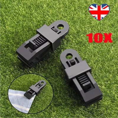 10x Awning Tarp Clips Set Reusable Buckle Tent Clamp Heavy Duty Camping Tool UK • £7.99