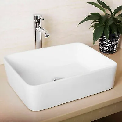 New Design Rectangle Counter Top Basin Sink Unit Ceramic Suit Bathroom • £44.49