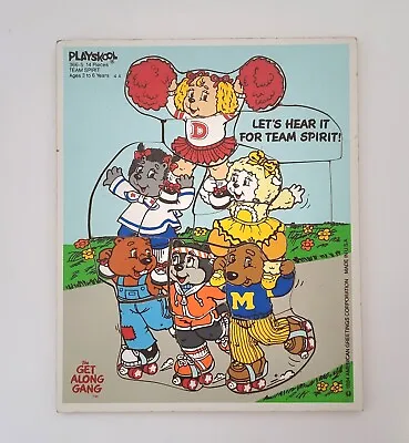 Vintage Team Spirit Get Along Gang Wood Puzzle Plaskool 14 Piece 1984 • $12