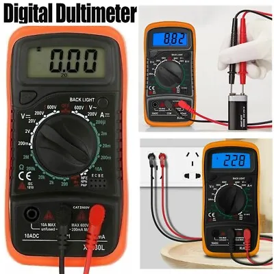 Digital Multimeter LCD Voltmeter Ammeter AC DC OHM Current Circuit Buzzer Tester • £8.29