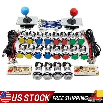$59.99 • Buy Arcade DIY Kit Mame Raspberry Pi Games 2 Arcade Joystick + 20 Chrome LED Button