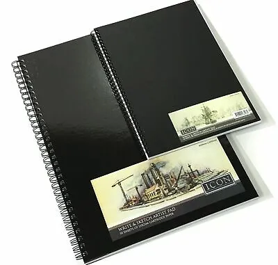 A3 A4 Sketching Drawing Books White Paper Pads Spiral Bound Hardback Sketchbooks • £6.97