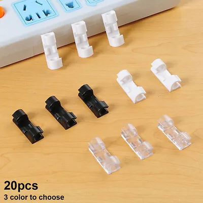 20pcs Stick-on Cable Tie Wire Cable Clamp Clip Holder Line Fixer Self Adhesive • £2.99