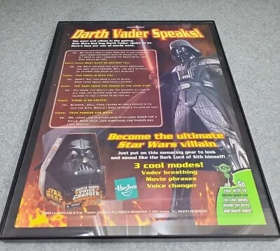 Darth Vader Voice Changer Helmet Print Ad 2005 Framed 8.5x11  Hasbro • £14.47