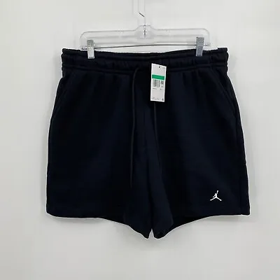 Nike Men's Jordan Essentials Drawstring Fleece Shorts Solid Black Size XL • $39.99
