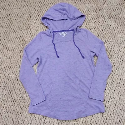 Made For Life Womens Size PM Purple Long Sleeve Hooded Shirt Top • $8