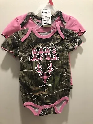 Mossy Oak Size 18 Months Two Piece Baby Bodysuits Camo And Pink With Messages • $7.99