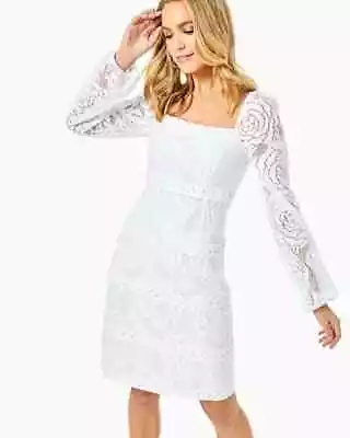 $198 NEW Lilly Pulitzer ZOELLA LACE DRESS White Bungalow Blossom Lace 2 8 10 12 • $128