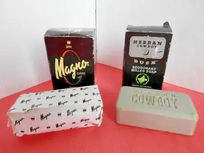 2 Boxed Bars Of Vintage Soap-Men's Herban Cowboy Milled Bar Soap Dusk & Magno • $12.77