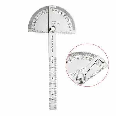 Protractor 0-180° Rotary Angle Finder Stainless Steel Machinist Ruler • $5.89