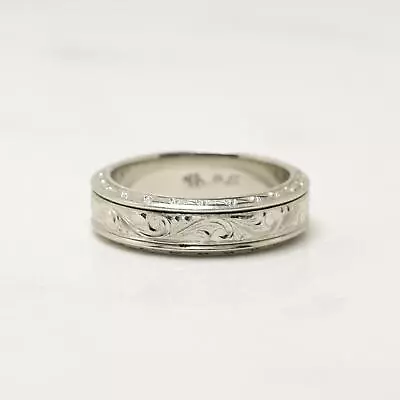 Platinum Vintage Inspired Scroll Wedding Band R-923HCO-N65 • $1625