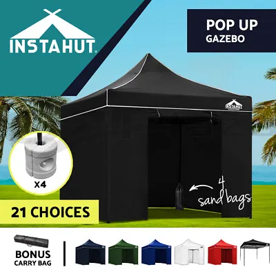 $121.95 • Buy Instahut Gazebo Pop Up Marquee 3x3 Outdoor Wedding Tent Party Event Folding Set