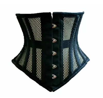 Corset Steel Boned Corset Womens Underbust Corset Waist Trainer Corset Mesh • £18