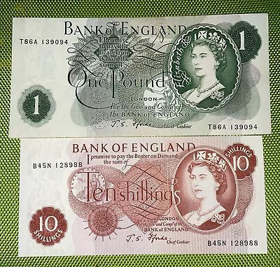 Bank Of England One Pound Note/Ten Shillings Cashier Fforde • £8