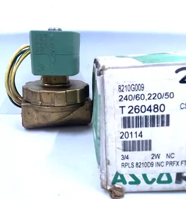 ASCO 8210G009 2/2 NC Hot Water & Steam Service Solenoid Valve  3/4   240/60 AC • $195