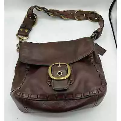 COACH Limited-Edition Braided Brown Leather Bleeker BAG Purse Vtg 2007 • $75