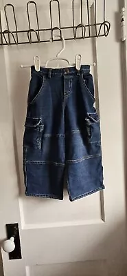 MULBERRIBUSH KIDS' SZ 4T Blue Denim Cargo Jeans Stretchy • $9.09