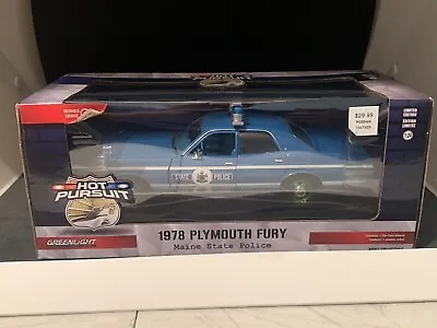 Greenlight 1/24 GREEN MACHINE Maine State Police 1978 Plymouth Fury • $22