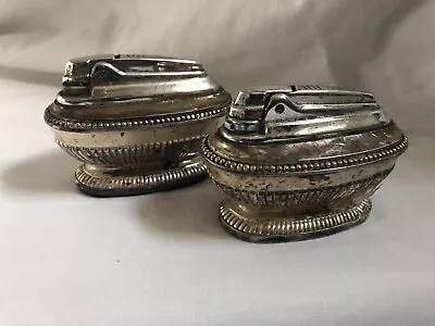 VINTAGE 2 X RONSON Silver Plated Queen Anne Table Lighters SPARES REPAIR • £14.79