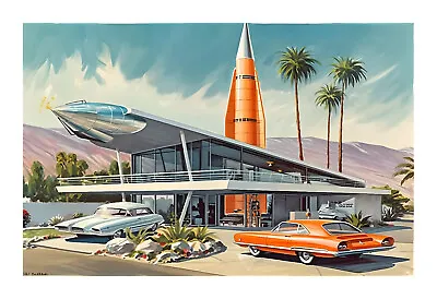 1960s Mid Century Modern Atomic Age Art Print Aa8 • $19.99