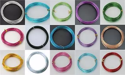 0.8mm Aluminium Wire 13 Colours 2m 5m & 10m Rolls Necklace Bracelet  From £1.17 • £2.35