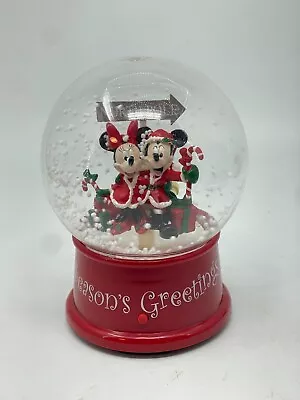 Vintage Disney Mickey And Minnie Mouse North Pole Snow Globe • $25.20