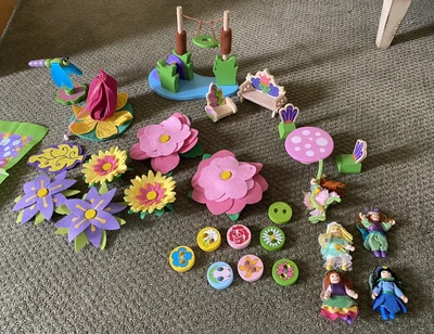 $29.99 • Buy Ryan’s Room Fairy Land Village Playmat Set Wooden VGC Hard To Find!