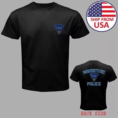 Massachusetts State Police Men's Black T-Shirt Size S-5XL • $23.39