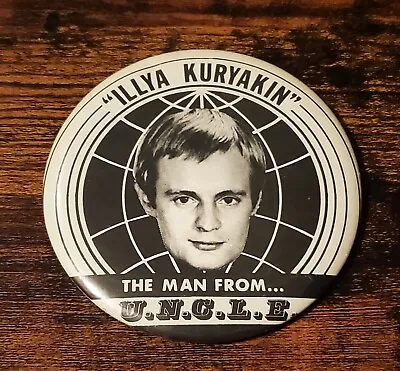 1965  THE MAN FROM UNCLE  David McCallum Original LARGE 3 INCH PIN BACK BUTTON  • $59.99