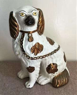 Victorian Staffordshire Lustre Wally Dog Separate Leg. • £20