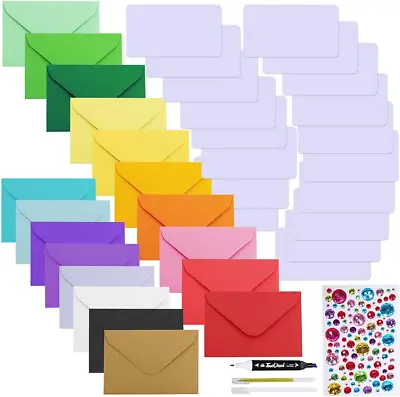 144 Sets 18 Colors #56 Mini Envelopes Coin Envelopes Pocket Envelopes 3 X 4 1/2 • $19.07