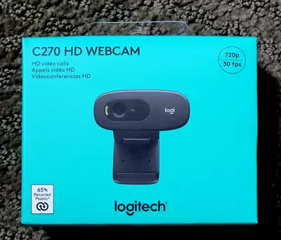 Logitech C270 HD Webcam Video Calls High Definition 720p Built-In Mic BRAND NEW • $16.49