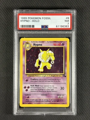 $1.25 • Buy Pokemon Card PSA 7 NM Hypno 1999 Fossil Set Ultra Rare Holo WotC #8