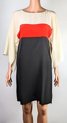 [NWT] Vionnet Colorblock 100% Silk Dress Made In Italy Butterfly-Sleeve Size 40 • $170.99