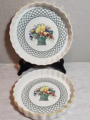 2 Villeroy & Boch VILBOFOUR Basket Quiche Pie Plate 9 1/2  & 8 1/4   • $58.95