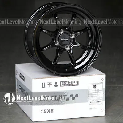 Circuit Cp40 15x8 4x100 +25 Gloss Black Wheels Ce28 Fits Mazda Miata Mx5 Bmw E30 • $519.99
