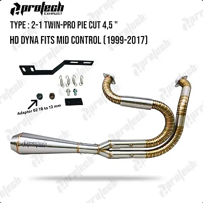 2 Into 1 Exhaust Pipes Muffler Fits Harley-Davidson Dyna Super Glide FXD 2-1 HD • $480