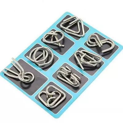 8 Sets Brain Teaser Mind IQ Test Toy Game Metal Wire Puzzles Magic Trick Gift B • $8.12