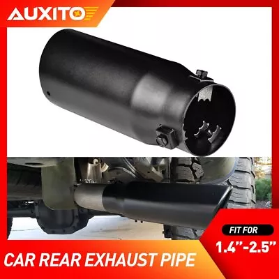 2.5  Inlet Car Exhaust Tip Muffler Pipe Tail Throat Pipe Stainless Steel Black • $26.99