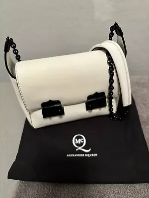 Alexander McQueen White Chain Crossbody  Mini Micro Bag With Black Hardware Read • $125