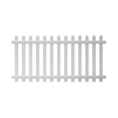 Veranda Fence Panel W/ Dog Ear Pickets 4'H X 8'W Vinyl Spaced Unassembled White • $95.40