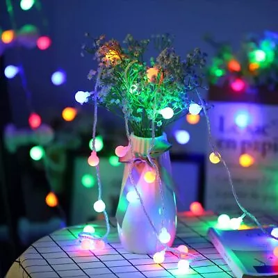 £8.99 • Buy LED Globe Ball String Fairy Lights Mains Plug In Christmas Outdoor Indoor Xmas